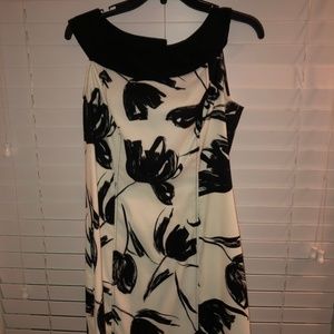 AB Studio Fitted Black & White Dress